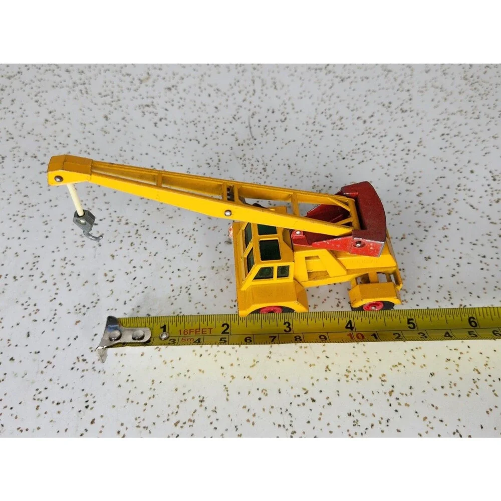 Vintage MATCHBOX KING SIZE 1960s Diecast Taylor Jumbo Crane No. 14 Yellow & Red